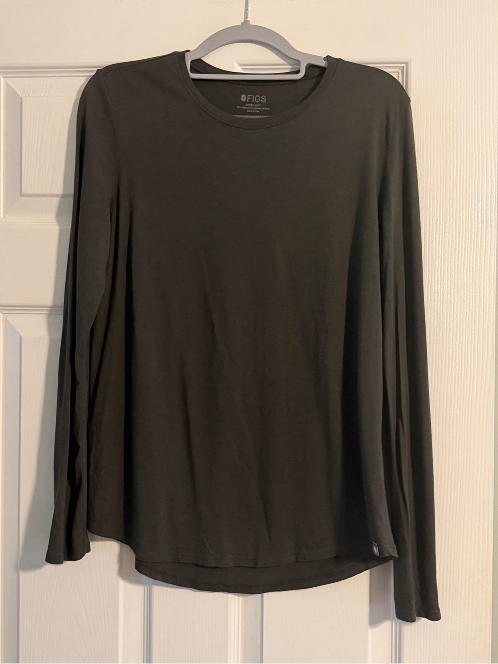 FIGS Super Soft Long Sleeve Underscrub Tee Charcoal
